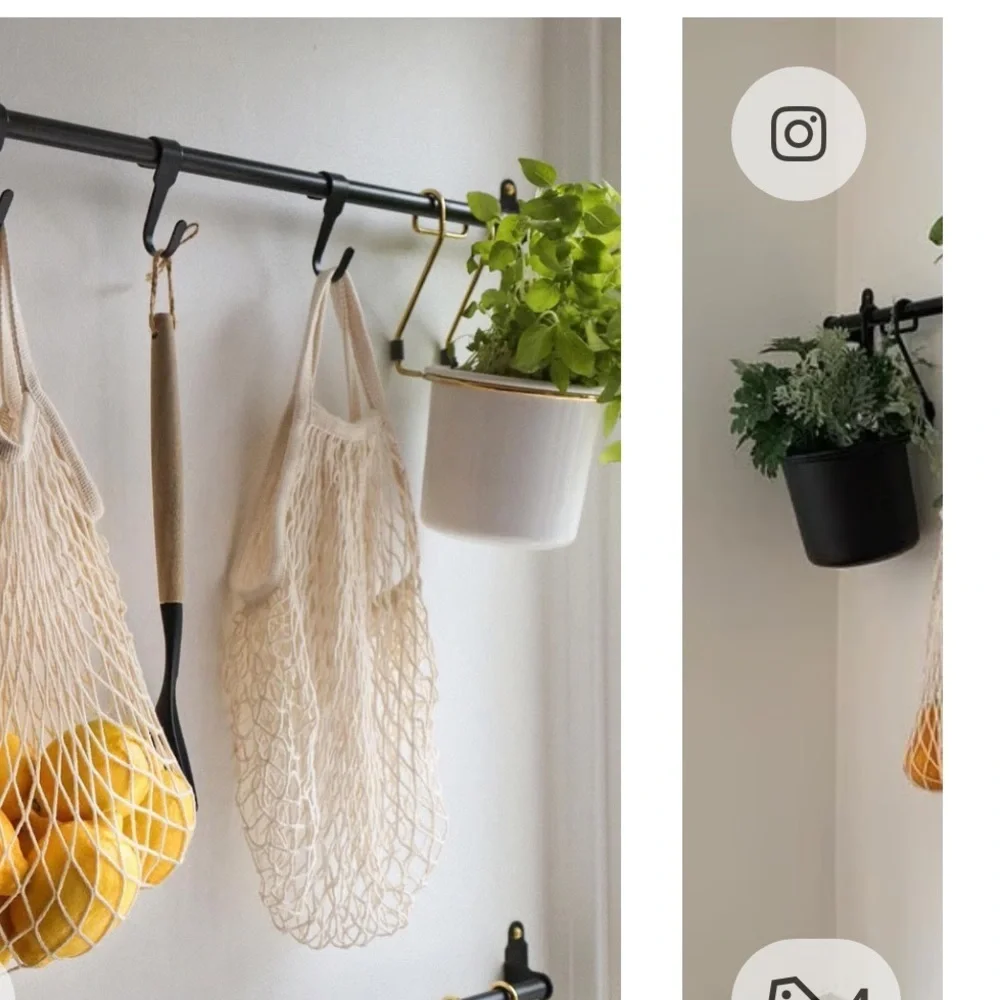 IKEA KUNGSFORS set of natural mesh reusable sustainable bags